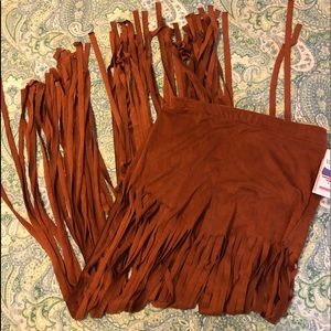 Vibrant faux suede shorts